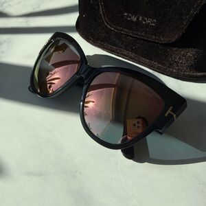 TOM FORD Sunglasses ANOUSHKA TF 371 01Z 57-16 Black Frame w/Grey Mirror